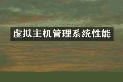 虚拟主机管理系统性能