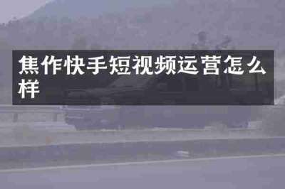 焦作快手短视频运营怎么样