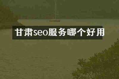甘肃seo服务哪个好用
