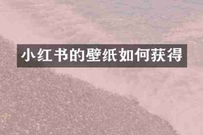 小红书的壁纸如何获得