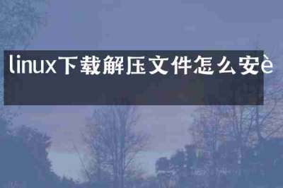 linux下载解压文件怎么安装