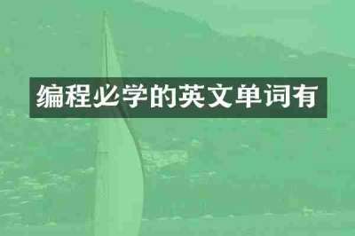 编程必学的英文单词有