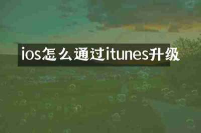 ios怎么通过itunes升级
