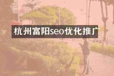 杭州富阳seo优化推广