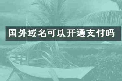 国外域名可以开通支付吗