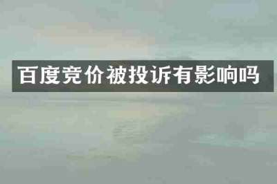 百度竞价被投诉有影响吗