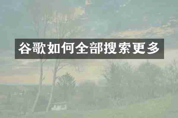 谷歌如何全部搜索更多