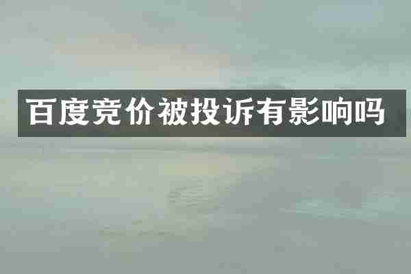 百度竞价被投诉有影响吗