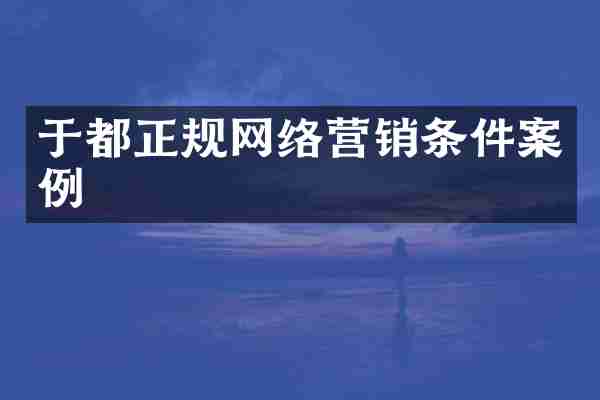 于都正规网络营销条件案例