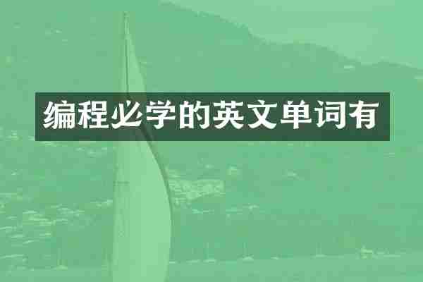 编程必学的英文单词有