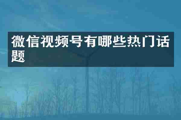 微信视频号有哪些热门话题