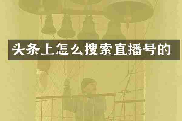 头条上怎么搜索直播号的