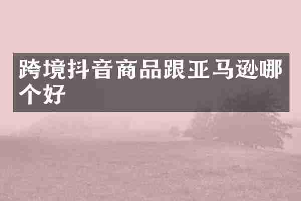 跨境抖音商品跟亚马逊哪个好