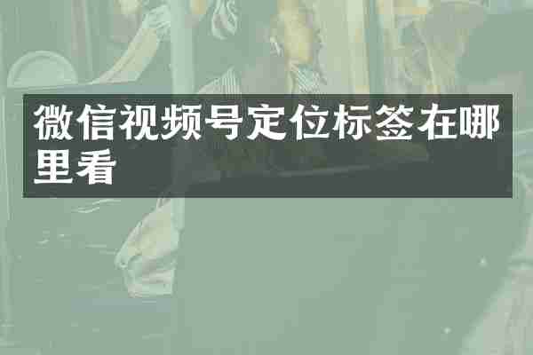 微信视频号定位标签在哪里看