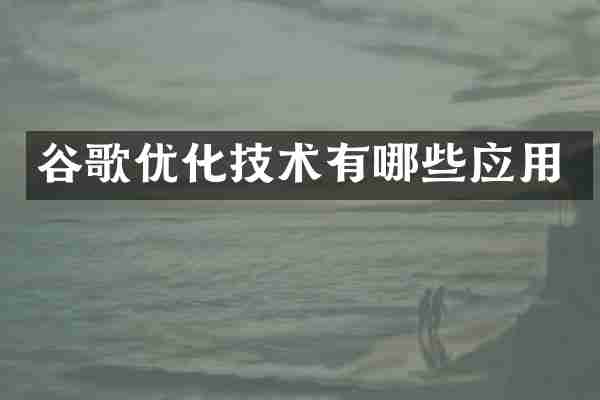 谷歌优化技术有哪些应用