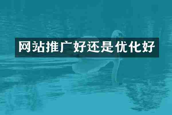 网站推广好还是优化好