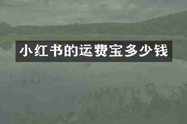 小红书的运费宝多少钱