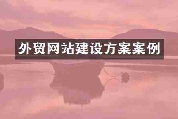外贸网站建设方案案例