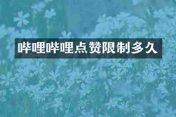 哔哩哔哩点赞限制多久