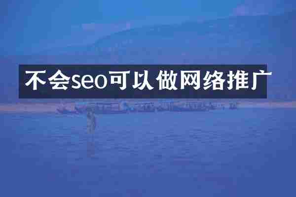 不会seo可以做网络推广