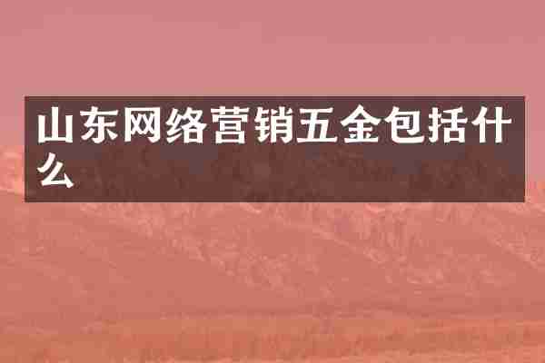山东网络营销五金包括什么