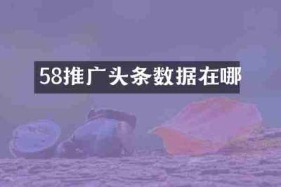 58推广头条数据在哪