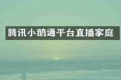 腾讯小鹅通平台直播家庭
