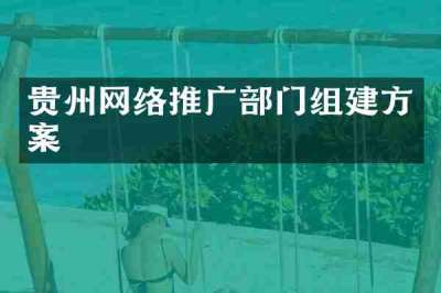 贵州网络推广部门组建方案