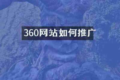 360网站如何推广
