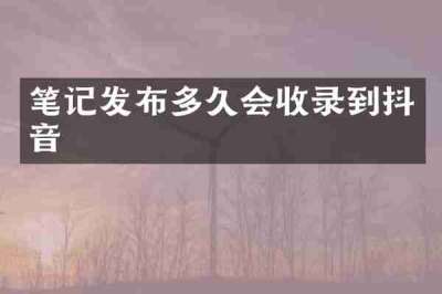笔记发布多久会收录到抖音