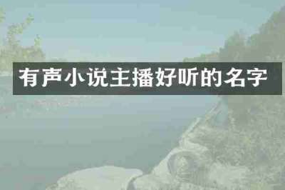 有声小说主播好听的名字