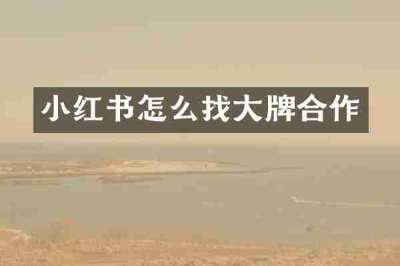 小红书怎么找大牌合作