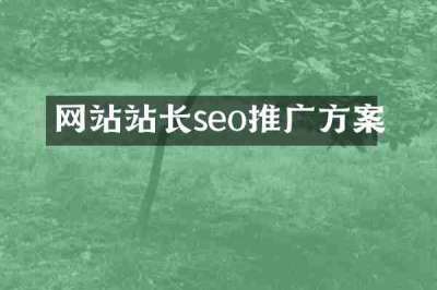 网站站长seo推广方案