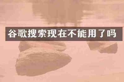 谷歌搜索现在不能用了吗