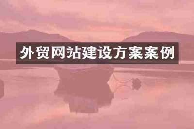外贸网站建设方案案例