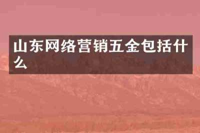 山东网络营销五金包括什么
