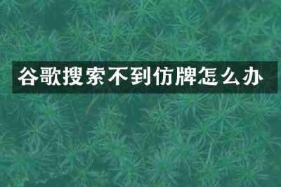 谷歌搜索不到仿牌怎么办