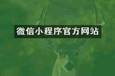微信小程序官方网站