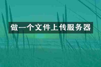 做一个文件上传服务器