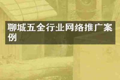 聊城五金行业网络推广案例