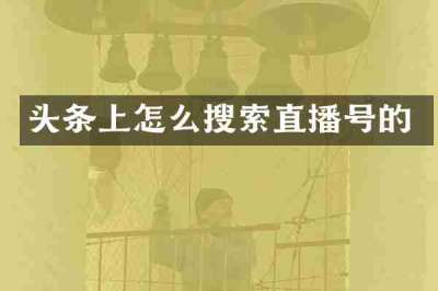 头条上怎么搜索直播号的