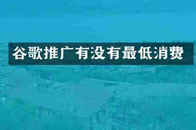 谷歌推广有没有最低消费