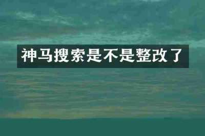 神马搜索是不是整改了