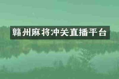 赣州麻将冲关直播平台