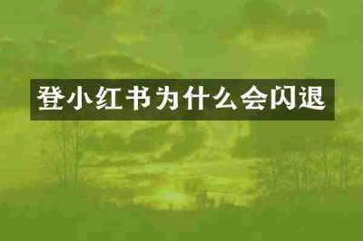 登小红书为什么会闪退