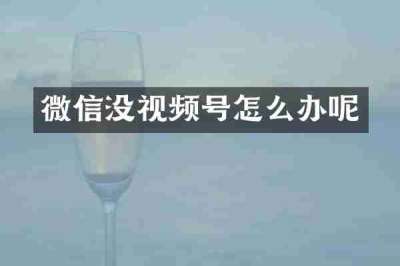 微信没视频号怎么办呢