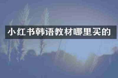 小红书韩语教材哪里买的