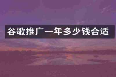 谷歌推广一年多少钱合适