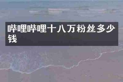 哔哩哔哩十八万粉丝多少钱