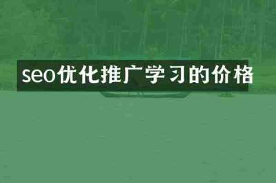 seo优化推广学习的价格